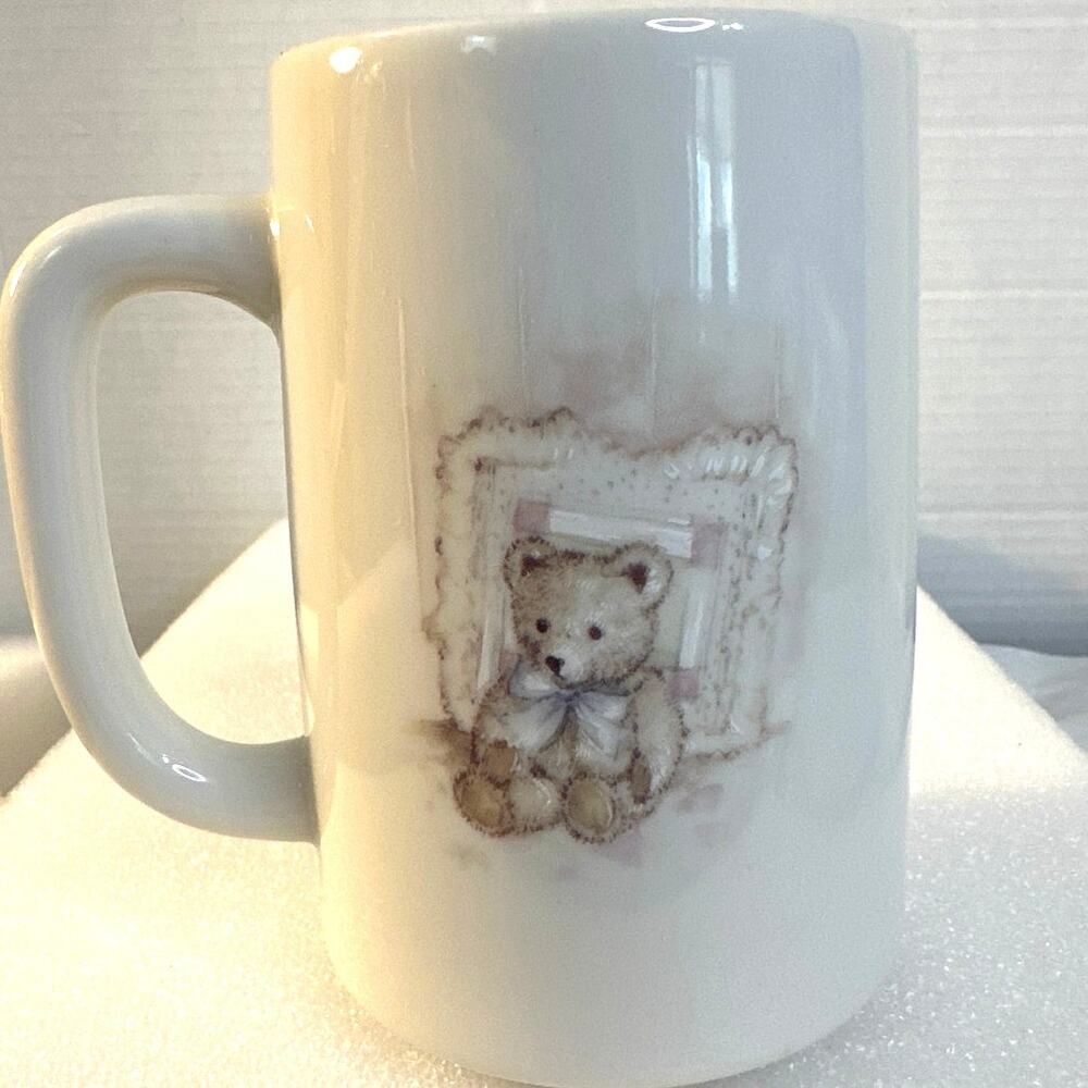 Vintage Jacquie Vaux Kitty Cat Panda Teddy Bear Coffee Tea Mug